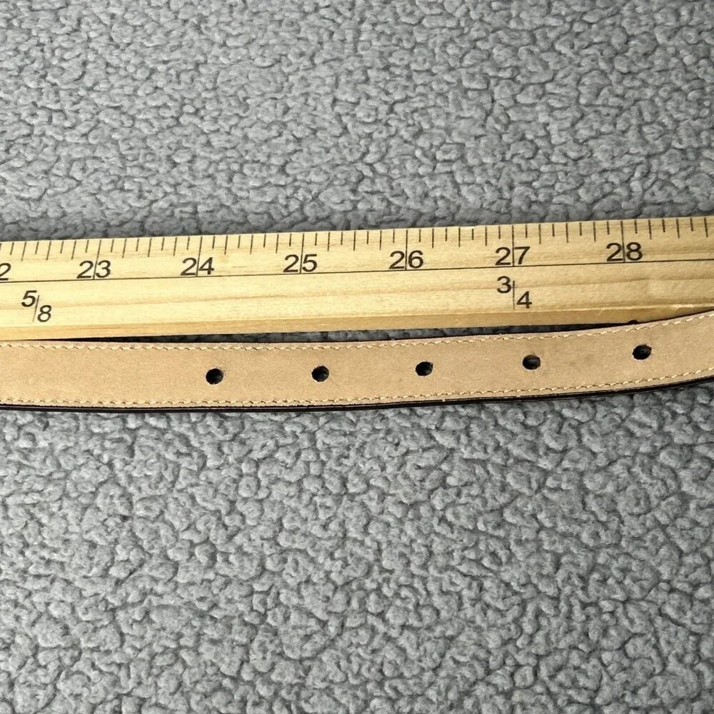 Brighton Belt Womens Small 26 Brown Leather Croc Two Tone Gold Silver Western - Picture 7 of 8